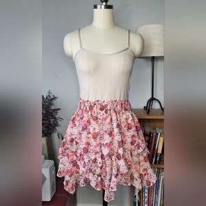For Love & Lemons Evie Skirt Floral Tea Rose XS